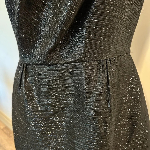 Kate Spade Black Shimmer One Shoulder Formal Dress 8 - Picture 4 of 11